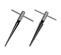 Namvo 2 piezas de escariador cónico con mango en T, 6 estriados, puente de chaflán, orificio para pasador, escariador de mano, perforación con mango