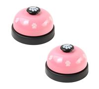 Namvo 2 Piezas Timbre Puerta Perro Entrenamiento Mascota Campana Presión Duradera Campana Hierro para Entrenamiento Ba?o Perro Campana Interacción Interior Exterior Rosa