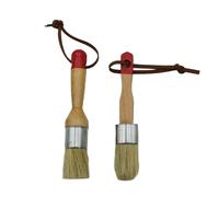 Namvo 2 Pinceles de Pintura a la Tiza y Cera, cerdas de Madera de Haya para Pintar Muebles, decoración del hogar, Manualidades, Manualidades, 2 Unidades (Rojo)