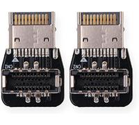 Namvo 2PCS USB3.1 10G Convertidor de Codo de dirección de 90 Grados Tipo-E Panel Frontal USB3.1 /USB 3.2 Convertidor útil para Placa Base de PC (PH74B)