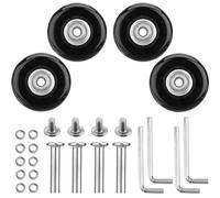 Namvo 4 ruedas de repuesto para maletas de equipaje, ruedas giratorias de goma con kits de reparación de rodamientos para maletas de equipaje, 45 x 18 mm