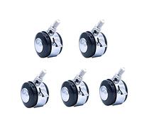 Namvo 5 piezas 10 x 22 mm muebles mesa ruedas giratorias para cargas pesadas 200 kg PU goma giratoria carro giratorio con frenos negro