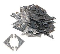 Namvo 50 protectores de esquina de estilo antiguo de 25 mm, caja de madera de aleación de bronce, protectores de mesa, borde de escritorio, triángulo decorativo (bronce)
