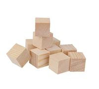 Namvo 50PCS Cubos de Madera - 25mm- Bloques Cuadrados de Madera para la fabricación de Rompecabezas, artesanías y proyectos de Bricolaje