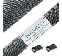 Namvo 550 - Cuerda de paracaídas Mil Spec tipo III, 9 hebras interiores, de nailon, fuerte resistencia a la rotura, 100 pies, 4 mm de diámetro, color gris profundo