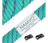 Namvo 550 Paracord Mil Spec Tipo III Cable de paracaídas de 7 Cuerdas Longitud 100 pies / 30 Metros, Azul + Amarillo Azul