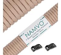 Namvo 550 Paracord Mil Spec Tipo III Cable de paracaídas de 7 Cuerdas Longitud 100 pies / 30 Metros - Beige