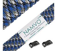 Namvo 550 Paracord Mil Spec Tipo III Cable de paracaídas de 7 Cuerdas Longitud 100 pies / 30 Metros -Blue Camo