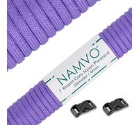 Namvo 550 Paracord Mil Spec Tipo III Cable de paracaídas de 7 Cuerdas Longitud 100 pies / 30 Metros -Brillante púrpura