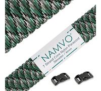 Namvo 550 Paracord Mil Spec Tipo III Cable de paracaídas de 7 Cuerdas Longitud 100 pies / 30 Metros -Camuflaje Verde Hierba
