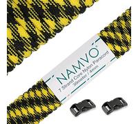 Namvo 550 Paracord Mil Spec Tipo III Cable de paracaídas de 7 Cuerdas Longitud 100 pies / 30 Metros -Camuflaje Negro Amarillo