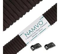 Namvo 550 Paracord Mil Spec Tipo III Cable de paracaídas de 7 Cuerdas Longitud 100 pies / 30 Metros, Camo, Verde + Gris