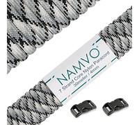 Namvo 550 Paracord Mil Spec Tipo III Cable de paracaídas de 7 Cuerdas Longitud 100 pies / 30 Metros -Camuflaje Gris