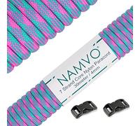 Namvo 550 Paracord Mil Spec Tipo III Cable de paracaídas de 7 Cuerdas Longitud 100 pies / 30 Metros -Glitter + Lake Blue
