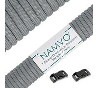 Namvo 550 Paracord Mil Spec Tipo III Cable de paracaídas de 7 Cuerdas Longitud 100 pies / 30 Metros -Gris