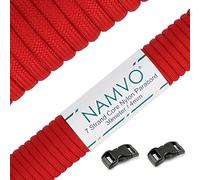 Namvo 550 Paracord Mil Spec Tipo III Cable de paracaídas de 7 Cuerdas Longitud 100 pies / 30 Metros -Gran Rojo