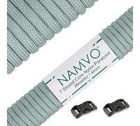 Namvo 550 Paracord Mil Spec Tipo III Cable de paracaídas de 7 Cuerdas Longitud 100 pies / 30 Metros - Gris Plata