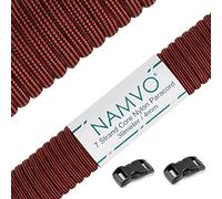 Namvo 550 Paracord Mil Spec Tipo III Cable de paracaídas de 7 Cuerdas Longitud 100 pies / 30 Metros - Mezcla de Color Rojo y Negro