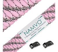 Namvo 550 Paracord Mil Spec Tipo III Cable de paracaídas de 7 Cuerdas Longitud 100 pies / 30 Metros -Pink Camo