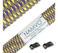 Namvo 550 Paracord Mil Spec Tipo III Cable de paracaídas de 7 Cuerdas Longitud 100 pies / 30 Metros - Purple + Amarillo