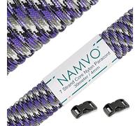 Namvo 550 Paracord Mil Spec Tipo III Cable de paracaídas de 7 Cuerdas Longitud 100 pies / 30 Metros -Purple Camo