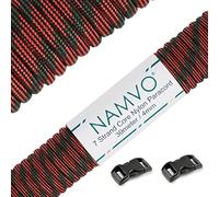 Namvo 550 Paracord Mil Spec Tipo III Cable de paracaídas de 7 Cuerdas Longitud 100 pies / 30 Metros - Red Camo