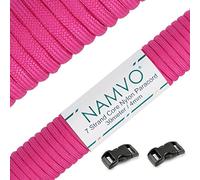 Namvo 550 Paracord Mil Spec Tipo III Cable de paracaídas de 7 Cuerdas Longitud 100 pies / 30 Metros -Rosa Brillante