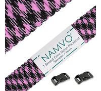 Namvo 550 Paracord Mil Spec Tipo III Cable de paracaídas de 7 Cuerdas Longitud 100 pies / 30 Metros -Rosa + Camo Negro