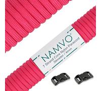 Namvo 550 Paracord Mil Spec Tipo III Cable de paracaídas de 7 Cuerdas Longitud 100 pies / 30 Metros - Rose Red