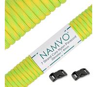 Namvo 550 Paracord Mil Spec Tipo III Cable de paracaídas de 7 Cuerdas Longitud 100 pies / 30 Metros - Verde + Amarillo