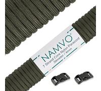 Namvo 550 Paracord Mil Spec Tipo III Cable de paracaídas de 7 Cuerdas Longitud 100 pies / 30 Metros - Verde Oliva