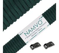 Namvo 550 Paracord Mil Spec Tipo III Cable de paracaídas de 7 Cuerdas Longitud 100 pies / 30 Metros -Verde Oscuro