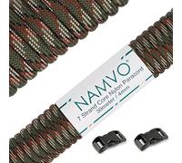 Namvo 550 Paracord Mil Spec Tipo III Cable de paracaídas de 7 Cuerdas Longitud 100 pies / 30 Metros - Verde Camo