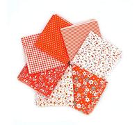 Namvo 7 piezas de 50 x 50 cm de algodón para manualidades, tela de patchwork hecha a mano, diferentes diseños, color naranja