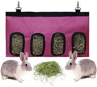 Namvo Bolsa de comedero de heno de Conejo, Almacenamiento de Alimentos de Conejo, heno de alimentación Colgante para Animales Peque?os, Tela Oxford de Gran Tama?o 600D, Color Rojo