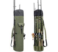 Namvo Bolsa de pesca portátil, bolsa de transporte de aparejos de pesca al aire libre, bolsa plegable para carrete de caña de pescar, bolsas de almacenamiento de herramientas de bastón, lona gruesa,