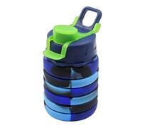 Namvo Botella de Agua de Silicona, Botellas de Agua Plegables portátiles de 500 ml, Botellas de Bebida de Silicona a Prueba de Fugas con Correas de cordón para niñas y niños