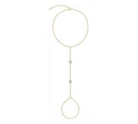 Namvo Cadena de mano - Pulsera chapada en oro para mujer, cadena de mano con anillo de circonita, regalo de joyería de oro para mujeres, niñas, hermanas