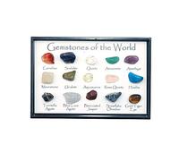 Namvo Conjunto de 15 piedras preciosas del mundo, minerales, rocas brillantes naturales, piedras iridiscentes para la escuela, educación geológica, decoración del hogar, regalo para niños