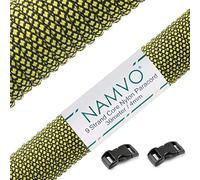 Namvo Cuerda de paracaídas de Nailon 550 Mil Spec Tipo III, 9 Hilos internos, Fuerte Resistencia a la Rotura de 100 pies, Color Amarillo