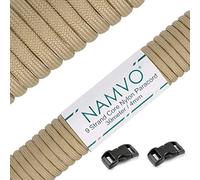 Namvo Cuerda de paracaídas de nailon tipo III de 100 pies, 9 hebras interiores, fuerte resistencia a la rotura, 4 mm de diámetro, 550 Mil Spec tipo III, color beige