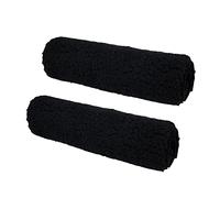 Namvo - Funda para reposabrazos de Silla de Ruedas (par) - Almohadilla de Piel de Oveja de Espuma viscoelástica para Silla de Oficina y Transporte - Accesorios de cojín de Apoyo Suave (Negro)