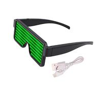Namvo Gafas LED Gafas de carga USB recargables con pantalla LED para discoteca Navidad, suministros para fiestas de cumpleaños (verde)