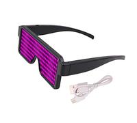 Namvo Gafas LED Gafas de carga USB recargables con pantalla LED para discoteca Navidad, suministros para fiestas de cumplea?os (rosa)