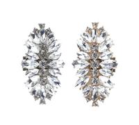 Namvo Hebillas de cristal para zapatos de boda con diamantes de imitación y clips de metal brillantes, 4 unidades