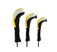 Namvo Juego de 3 fundas protectoras para palos de golf de madera, color amarillo