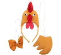 Namvo Juego de disfraz de pollo tridimensional de 3 piezas, disfraz de pollo, accesorios para juegos de rol, diadema de gallo de felpa con cola de lazo, disfraz de baile de máscaras de animal