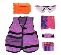 Namvo Kit de Chaleco táctico para niñas, Kit de Chaleco táctico con Balas de Recarga, muñequera, Cabestrillo para máscara, Gafas, Clip de Recarga de Dardos para la Serie N-Strike
