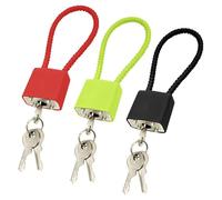 Namvo Lot de 3 Cadenas robustes Avec t câble métallique - Système de verrouillage sécurisé pour portails, hangars, vélos et équipements extérieurs - Disponible en Noir, Rouge, Vert