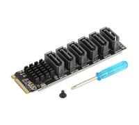 Namvo M.2 a Tarjeta adaptadora SATA de Seis Puertos M2 M-EKY PCIE3.0 a Tarjeta de expansión de 6 Puertos SATA Puerto M.2 NV ME
